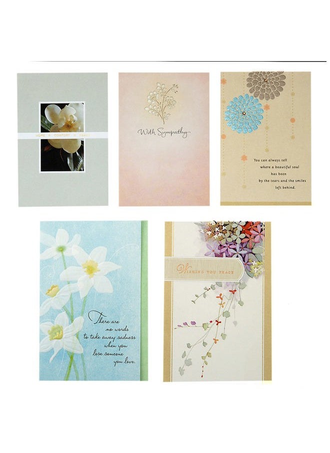 Hallmark Sympathy Cards Assortment Pack (5 Condolence Cards with Envelopes)  - Image 1