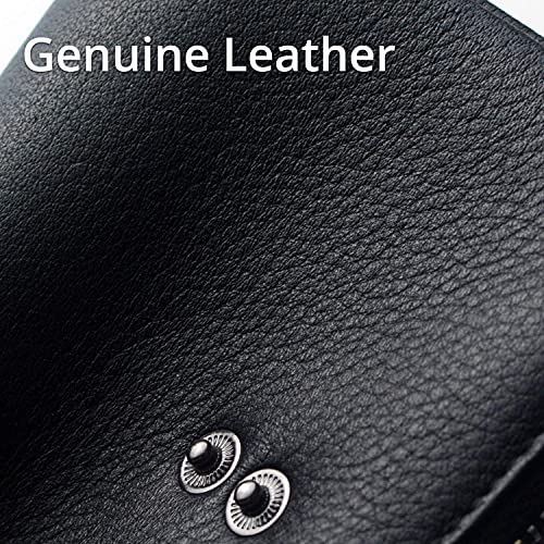 Bveyzi Small Soft Leather Wallet for Women RFID Blocking Ladies Card Holder with Double Zipper Pocket (Black) - Image 5