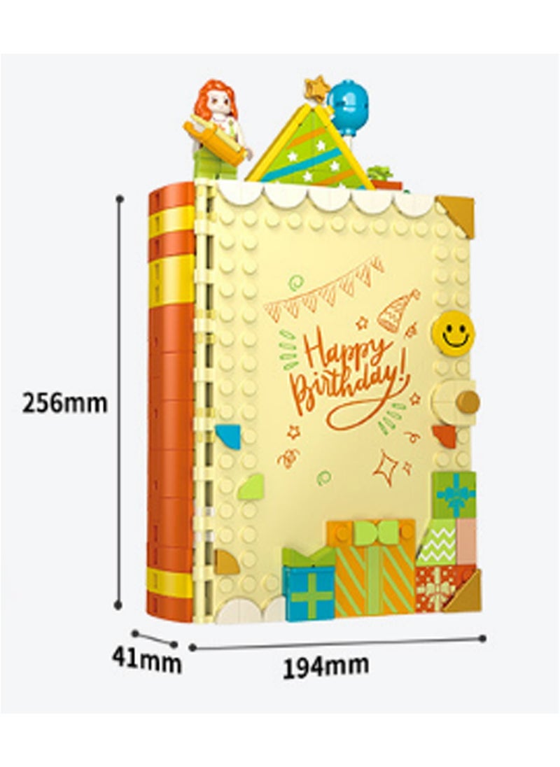 Yellow Photo Album Building Block Book Model Set Building Blocks Creative Diy Simulation Collection Building Assembly Toys Children Adult Home Furnishings  - Image 2