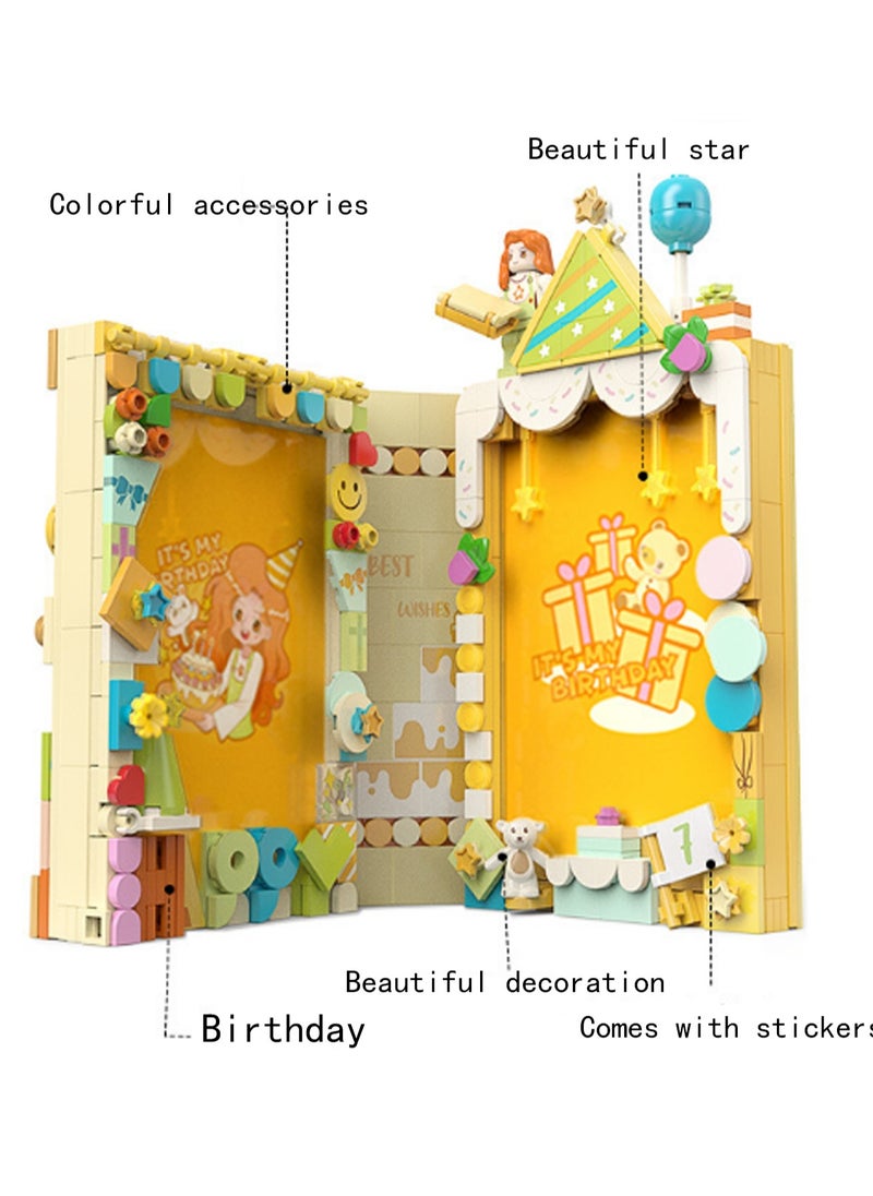 Yellow Photo Album Building Block Book Model Set Building Blocks Creative Diy Simulation Collection Building Assembly Toys Children Adult Home Furnishings  - Image 3