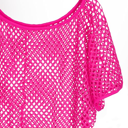 CICOCI 80s 90s Outfit For Women Neno Party Fishnet Top1980s Costume with 80s Accessories Set Retro Party Leg Warmers Headband Pink - Image 5