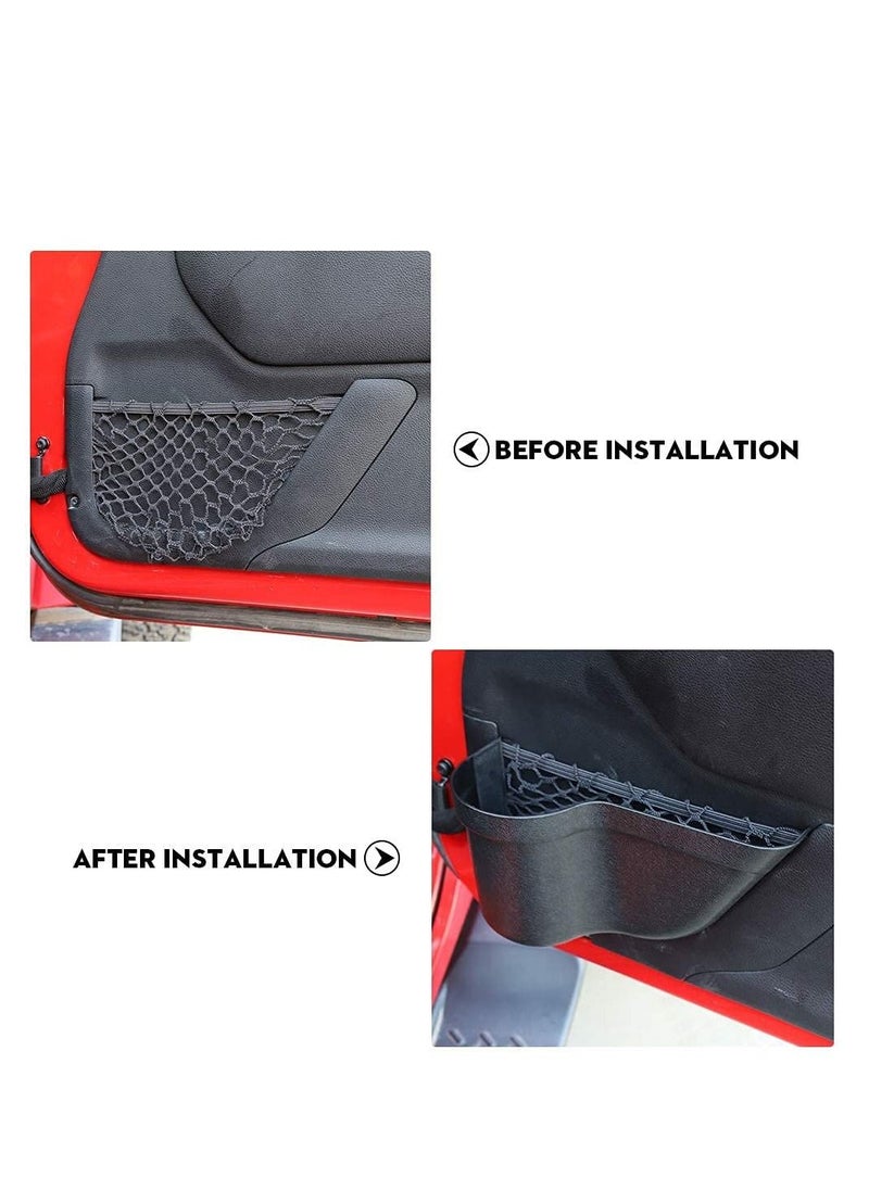 Excefore DP3 Front Door Storage Pockets, Door Side Insert Organizer Box for 2011-2018 Jeep Wrangler JK JKU 2/4 Door, Interior Storage Expansion Accessories, Black, 2PCS (Latest Upgraded Version)  - Image 4