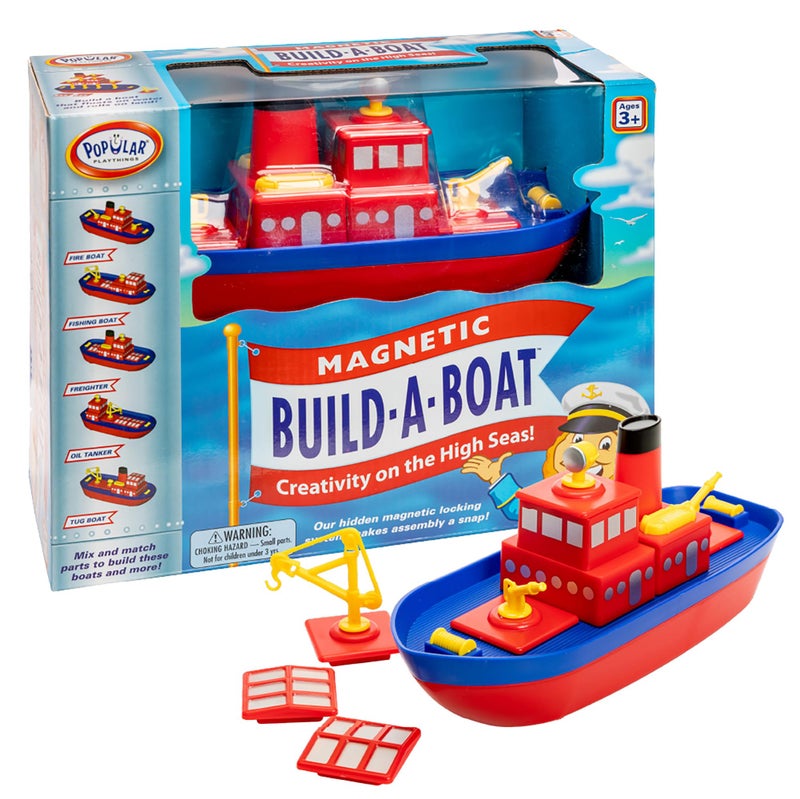 Popular Playthings Magnetic BuildaBoat High Seas Play Set Waterproof Floating Bath Toddler Toys Gifts for Kids Ages 3  Up  10 Pieces - Image 2