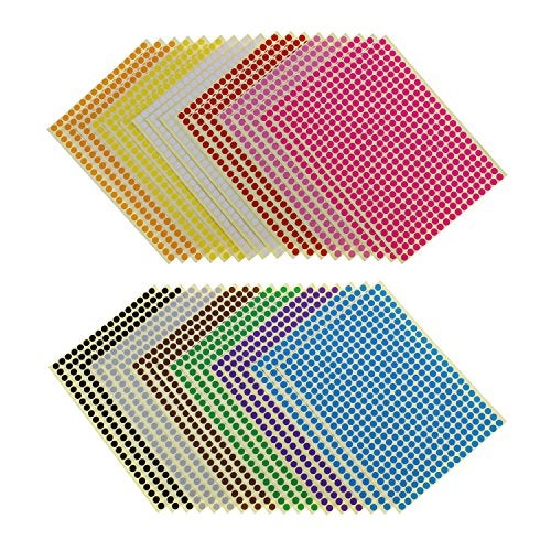 Goodma Sticky Color Coding Labels Removable Small Circle Dot Stickers for Classroom Organization Decorations Yard Sale Calendar Planner, 0.24 Inch Diameter, 12 Colors, Total 14688 Dots in 36 Sheets - Image 2