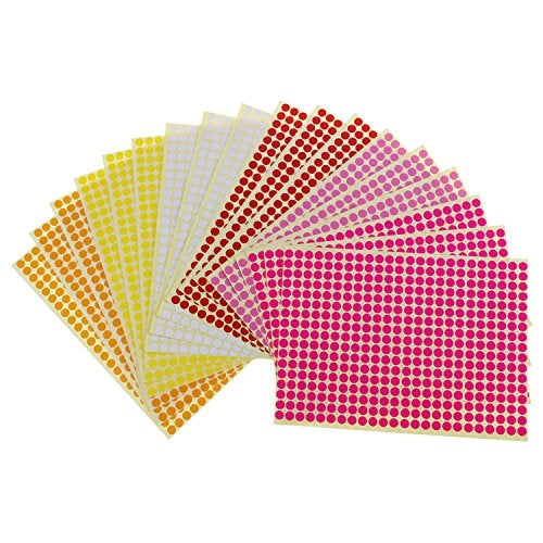 Goodma Sticky Color Coding Labels Removable Small Circle Dot Stickers for Classroom Organization Decorations Yard Sale Calendar Planner, 0.24 Inch Diameter, 12 Colors, Total 14688 Dots in 36 Sheets - Image 3