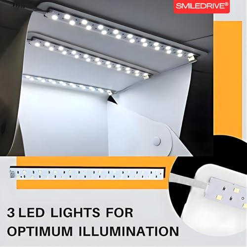 SMILEDRIVE® Mini Portable Professional Photo Light Booth Product Photography Booth Studio with 3 LED Strips– 40x40x40 cm - Made in India - Image 3
