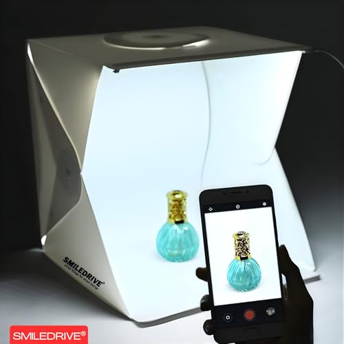 SMILEDRIVE® Mini Portable Professional Photo Light Booth Product Photography Booth Studio with 3 LED Strips– 40x40x40 cm - Made in India - Image 2
