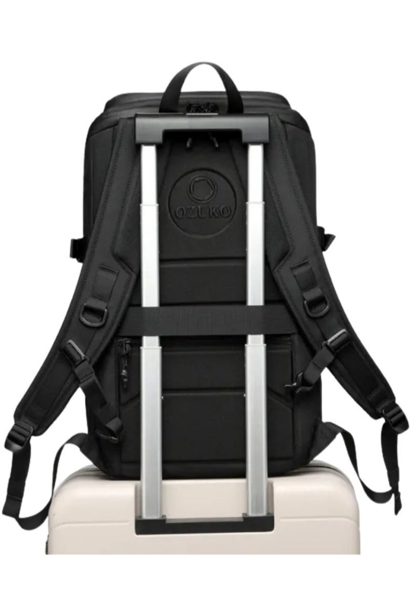 أوزوكو 9697 حقيبة ظهر للأعمال – مقاومة للماء، مقصورة لابتوب 15.6 بوصة، باللون الأسود - Image 5