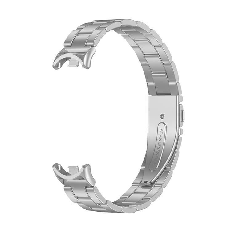 erorex For Xiaomi Smart Band 10 / 9 / 8 Nfc Three Beads Quick Release Metal Watch Band(Silver) - Image 2