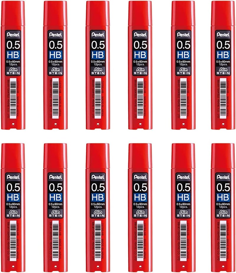 Pentel Ain Stein HB 0.5 mm Refill Lead - 12 Pieces - Image 1