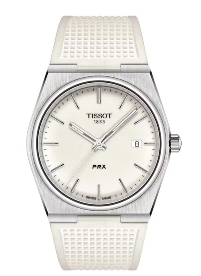 Tissot Mens PRX 316L Stainless Steel case Quartz Watches, White, Rubber, 12 (T1374101701100) - pzsku/Z510739960C5A227C478AZ/45/_/1739776582/ae16ab30-8ba5-4bbb-ab00-d8e6bfa8fb54