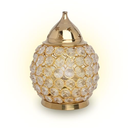 POSHIFY Crystal Dome Matki Diya - Luxurious Glass Diya, deepam Holder for Puja Room and Home Decor - Handcrafted with Crystal Clear Glass - 448 - Image 1
