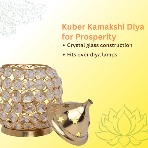 POSHIFY Crystal Dome Matki Diya - Luxurious Glass Diya, deepam Holder for Puja Room and Home Decor - Handcrafted with Crystal Clear Glass - 448 - Image 3