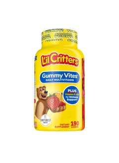 Lil Critters L'il Critters Gummy Vites Daily Kids Gummy Multivitamins Assorted Fruit Flavors for Ages 2+ Toddlers & Kids, Gummy Vitamin with Vitamin C and D, 95-190 Day Supply, 190 Gummies 