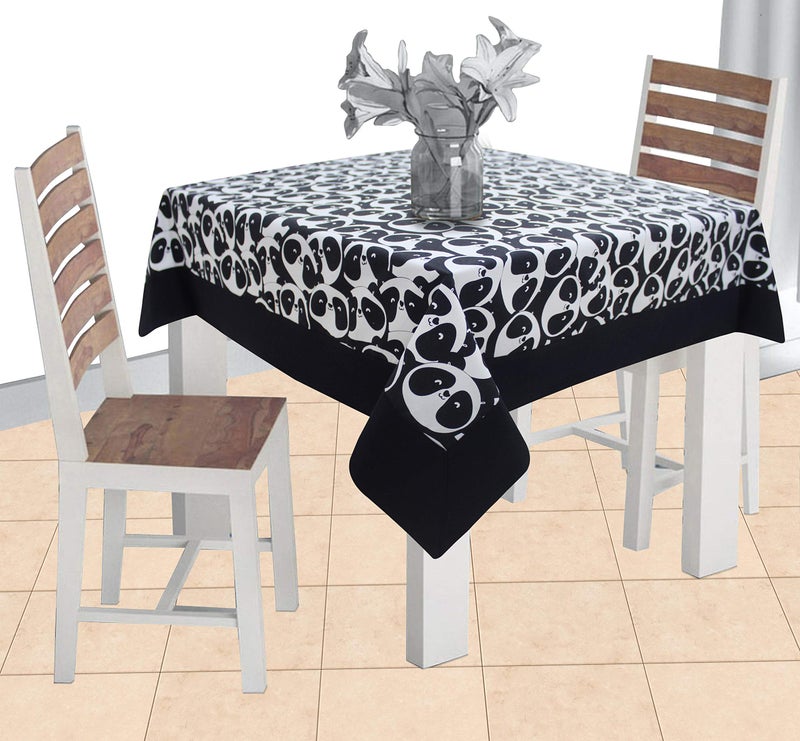 AIRWILL Cotton Printed Pattern 2 Seater Table Cloth Pack of 1 pc (Black) - Image 3