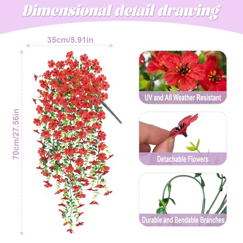 Hrobek Fake Artificial Hanging Flowers for Outdoors Decoration 2 PCS Faux UV Resistant Artificial Outdoor Flowers Fake Plants Look Real Daisy No Fade Spring Decor for Porch Home Patio Balcony and Yard - Image 3