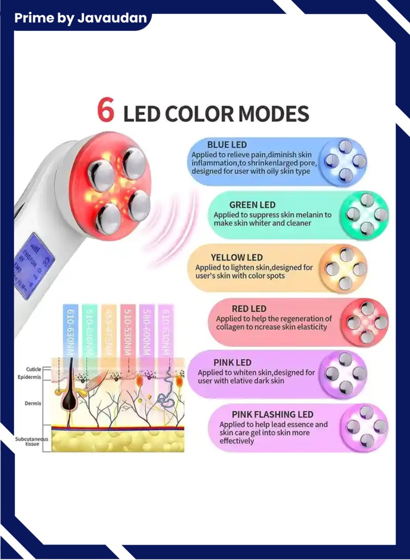 برايم بي جافاودان جهاز شد الوجه 5 في 1، جهاز شد الجلد بترددات الراديو لإزالة التجاعيد، جهاز مضاد للشيخوخة، تجديد البشرة - Image 4