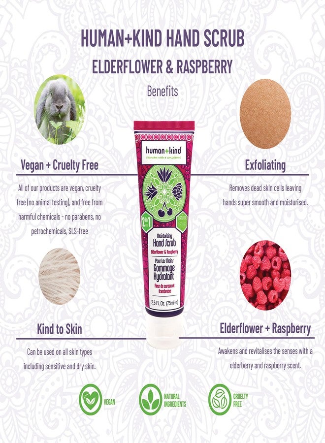 human kind Human+Kind Moisturizing Hand Scrub - Exfoliating Scrubber for Soft, Smooth Hands - Gentle Repair for Dry, Cracked, Peeling Skin - Shea Butter, Dried Raspberry Seeds, and Hydrated Silica - 2.5 oz - Image 2
