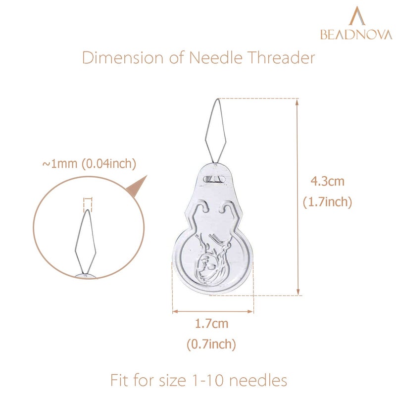 BEADNOVA Embroidery Needle Threader Tool 50pcs Aluminum Sewing Machine Needle Threader for Hand Sewing Cross Stitch Craft Knitting Quilting (50pcs) - Image 2