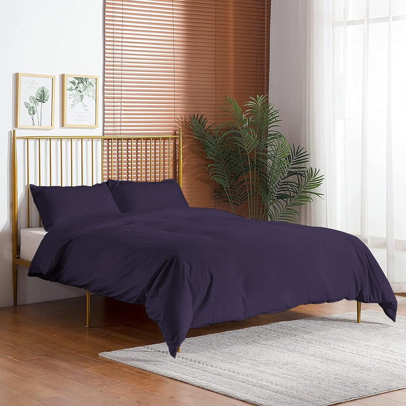 Day Care Impressible Super Soft Microfiber 3 Piece Duvet Cover Set Size 92X106 Inches And 2 Pillow Cover 300 TC 18X28 Inches King SizeNavy Blue - Image 2