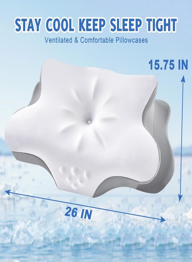VJASD Pillowcase Cervical Neck Pillow - 1 Pack Ergonomic Case Smooth & Soft Pillowcase - White Pillow Cover with Zipper - Queen Size - Image 5