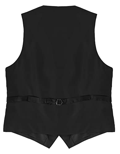 Gioberti Men's Formal Suit Vest Fit for Business or Casual Dress, Black, 3X-Large - Image 3
