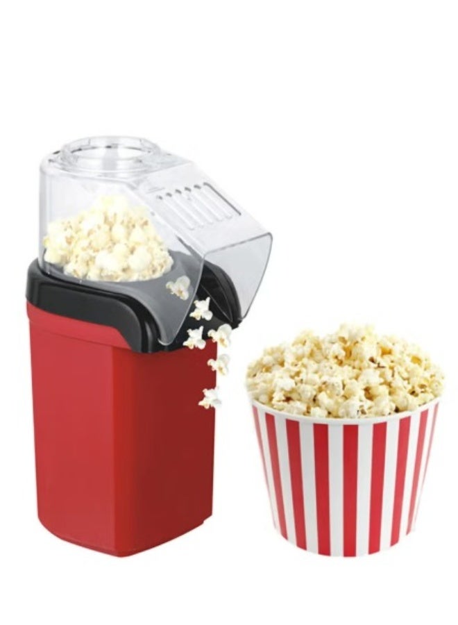 آلة صنع الفشار الكهربائية مع ملعقة قياس، فشار سريع التحضير، خالي من الزيت، مناسب لمشاهدة الأفلام والحفلات وهدية العطلات (أحمر) - Image 1
