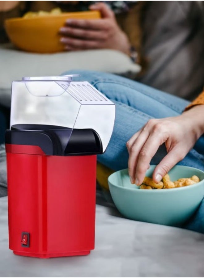 آلة صنع الفشار الكهربائية مع ملعقة قياس، فشار سريع التحضير، خالي من الزيت، مناسب لمشاهدة الأفلام والحفلات وهدية العطلات (أحمر) - Image 3