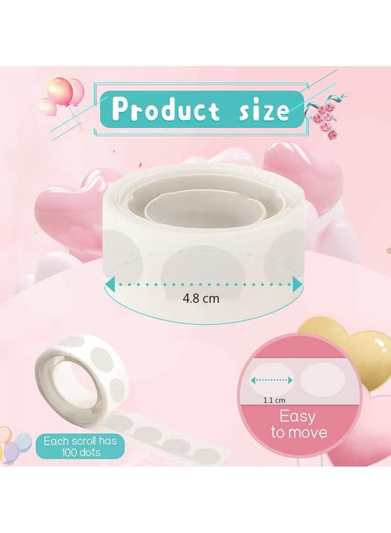 1000 Pcs Balloon Clear Glue Points,Double-Sided Sticky Notes Tape Strips Removable Traceless Round Adhesive Dots Multifunction Transparent Glue Points for Party Festival DIY Decoration - Image 2