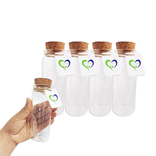 ELYSAID 4pcs of 150 ml Empty Clear Glass Bottles Vials With Cork Stopper Storage Jars 47x120mm Bottle 5.3oz - Image 2