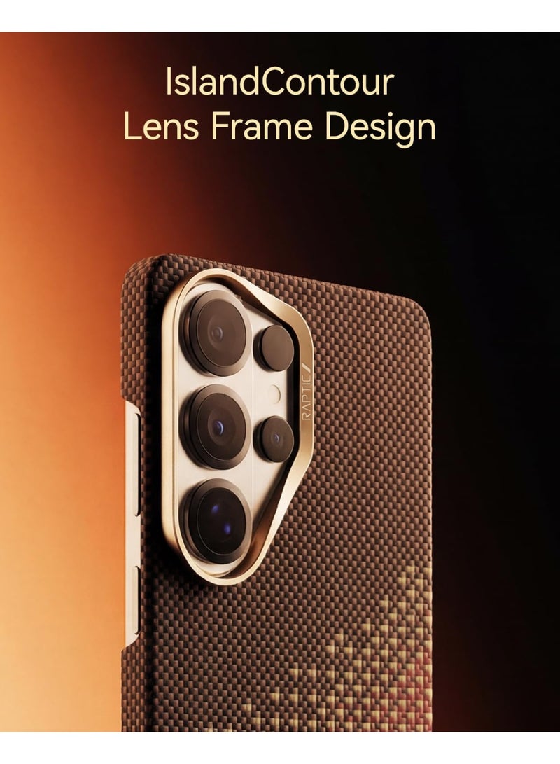 RAPTIC Aramid Skin for Samsung Galaxy S26 ULTRA Case [MagSafe] Ultra Slim 1500D Aramid Fiber cover - Serenity Amber - Image 4