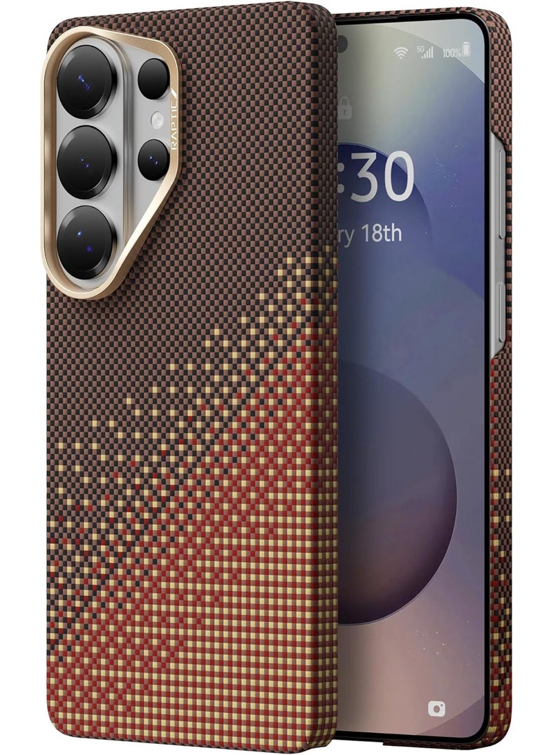 RAPTIC Aramid Skin for Samsung Galaxy S26 ULTRA Case [MagSafe] Ultra Slim 1500D Aramid Fiber cover - Serenity Amber - Image 1