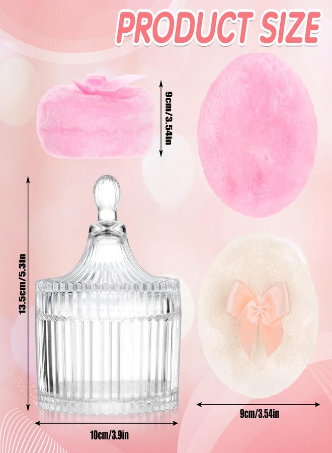 Draupnir Body Powder Puff and Container, 2PCS 3.54" Powder Puff and 1PCS 5.3x3.9 Powder Container, Large Dusting Powder for Women Body Puff - Image 2