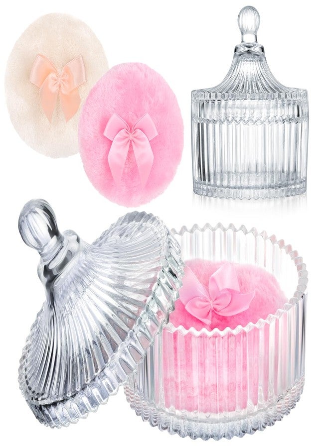 Draupnir Body Powder Puff and Container, 2PCS 3.54" Powder Puff and 1PCS 5.3x3.9 Powder Container, Large Dusting Powder for Women Body Puff - Image 1