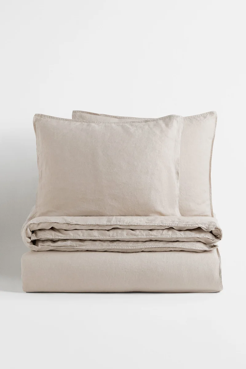 H&M Washed linen duvet cover set
