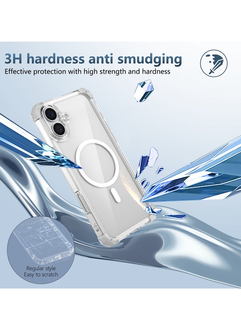 URBBKING - Magnetic Case for iPhone 16 Plus Compatible with MagSafe Wireless Charging, Shockproof Phone Bumper Cover, Anti-Scratch Back Clear - Image 1