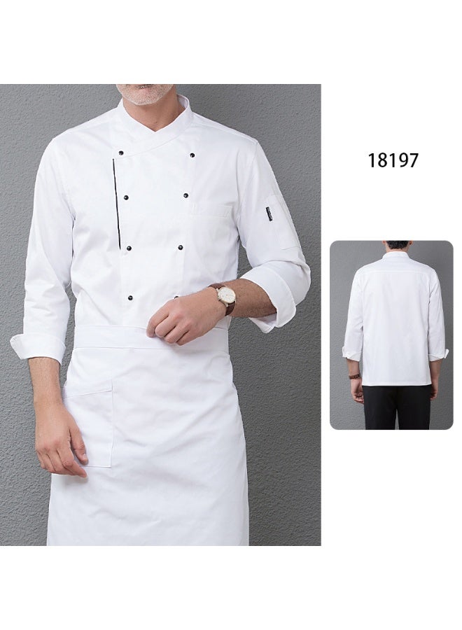 NIBEMINENT High-End  Chef Overalls Kitchen Kitchen Canteen Restaurant Restaurant Work Wear Men's and Women's Catering Autu  - Image 1