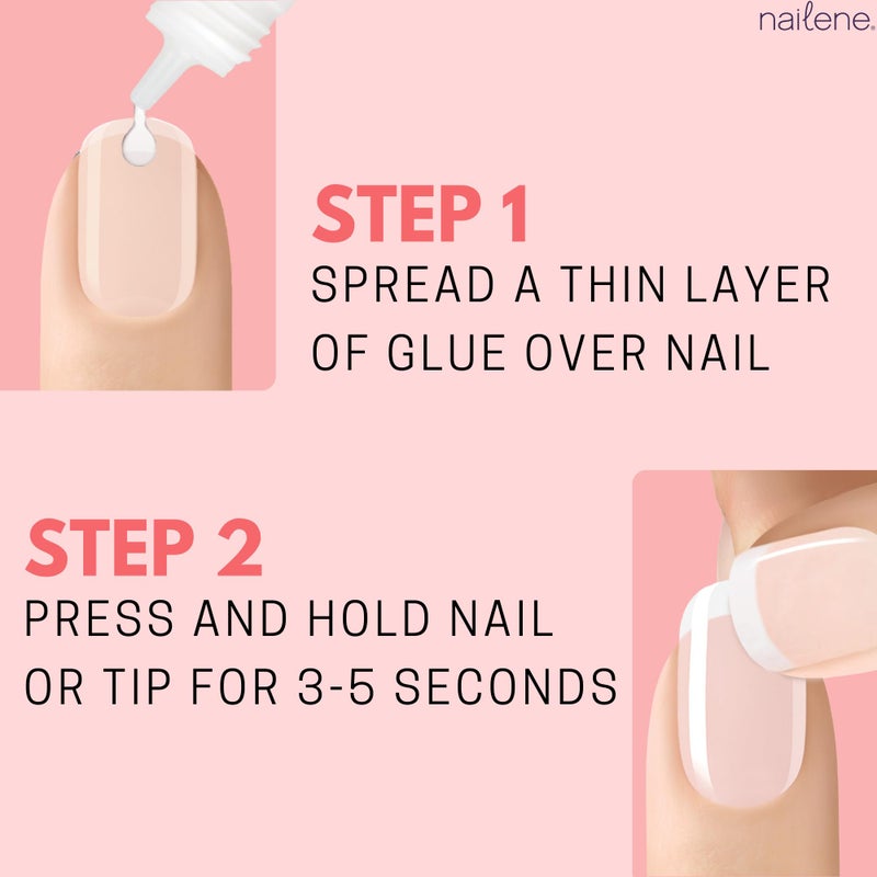 Nailene Perfect Bond Nail Glue, Super Strong, Durable, Easy to Apply Acrylic Nails, Press On Nails, Repairs Natural Nails, Quick Drying Nail Adhesive, Lasts 7 Days, Pink Tint, 2 g/0.07 oz, 2 Pack - Image 5