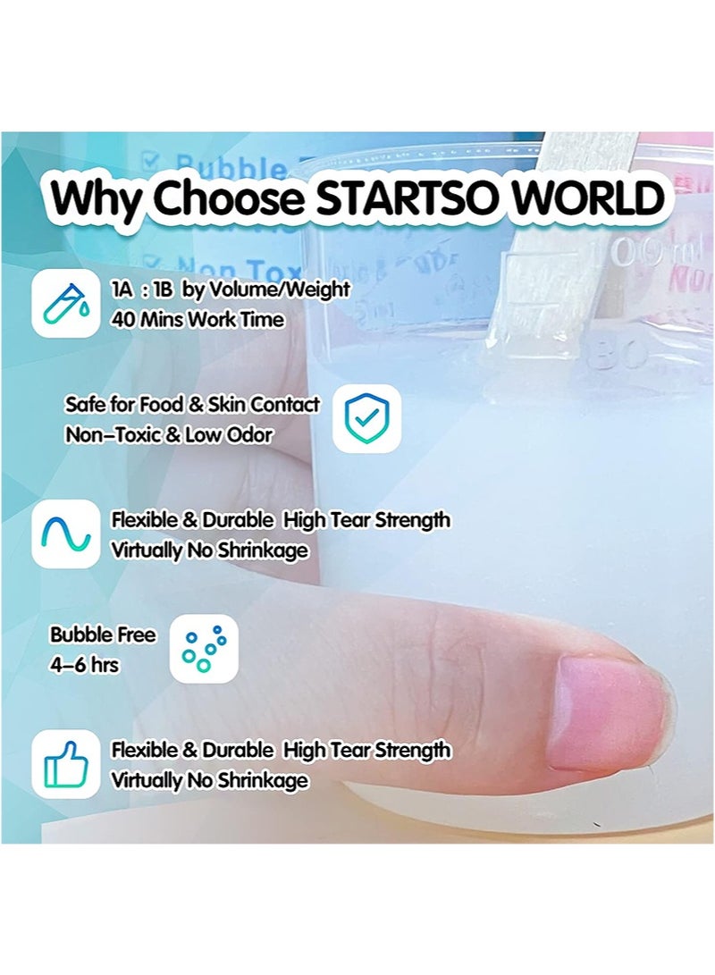 ايكانبو مجموعة راتنج إيبوكسي شفاف كريستالي 472 مل، راتنج إيبوكسي آمن غذائيًا للاستخدام المنزلي للفنون والحرف اليدوية، رسم على القماش، طلاء استنسل لصنع المجوهرات، طلاء الراتنج والصب (236 مل + 236 مل) - Image 2