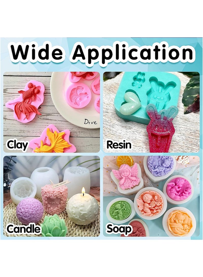 ايكانبو مجموعة راتنج إيبوكسي شفاف كريستالي 472 مل، راتنج إيبوكسي آمن غذائيًا للاستخدام المنزلي للفنون والحرف اليدوية، رسم على القماش، طلاء استنسل لصنع المجوهرات، طلاء الراتنج والصب (236 مل + 236 مل) - Image 4