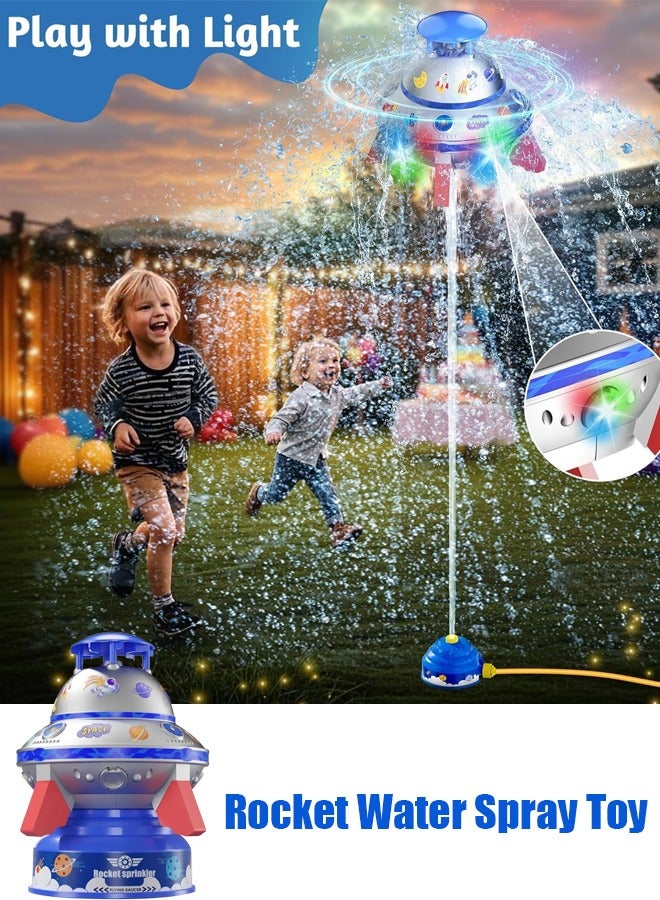 TAPIT UFO Rocket Water Sprinkler Toys for Kids Water Spray Rocket Hydro Launch Water Rocket Toys Attaches to Garden Hose Splashing Fun Toys Summer Yard Outdoor Water Toys for Kids Age 3+ - Image 1
