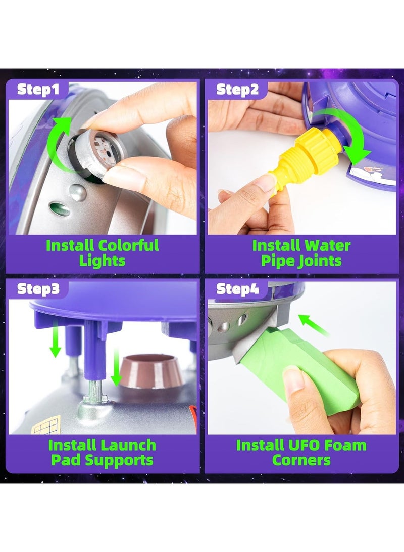 TAPIT UFO Rocket Water Sprinkler Toys for Kids Water Spray Rocket Hydro Launch Water Rocket Toys Attaches to Garden Hose Splashing Fun Toys Summer Yard Outdoor Water Toys for Kids Age 3+ - Image 5