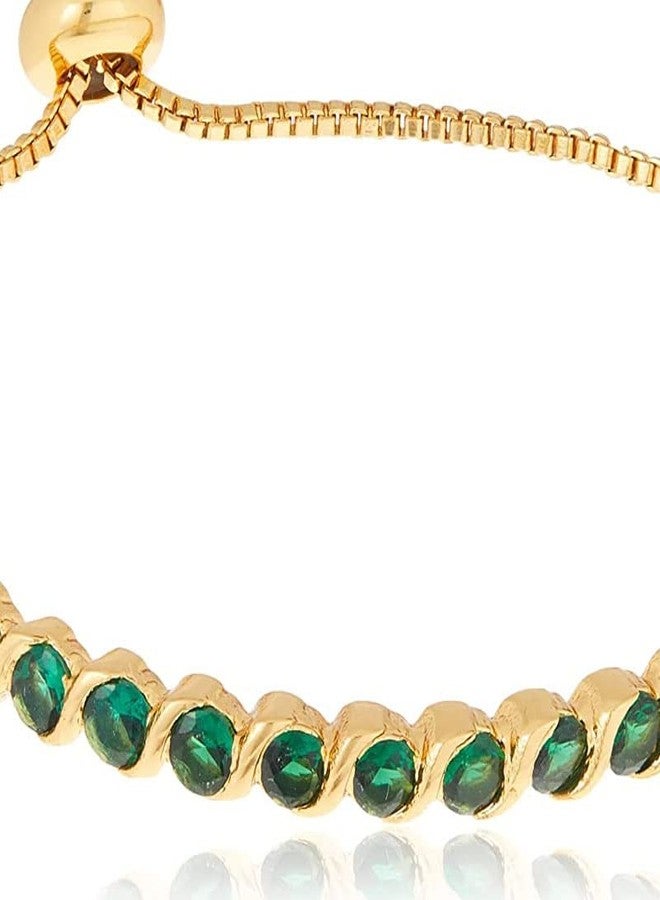 استيل سوار إستيل مطلي بالذهب عيار 24 قيراط بألوان قوس قزح مرصع بألماس أمريكي أخضر، سوار للبنات والسيدات - Image 4