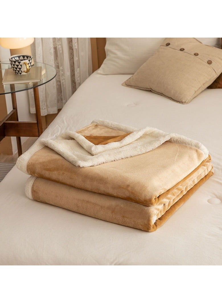 DUNISO Double Lamb Cashmere Bed Sofa Warm Wool Blanket,Air Conditioned Rooms Sofa Blanket Multifunctional Suitable for Bed Sofa Office and Travel All Seasons(180cm*200cm) - Image 5