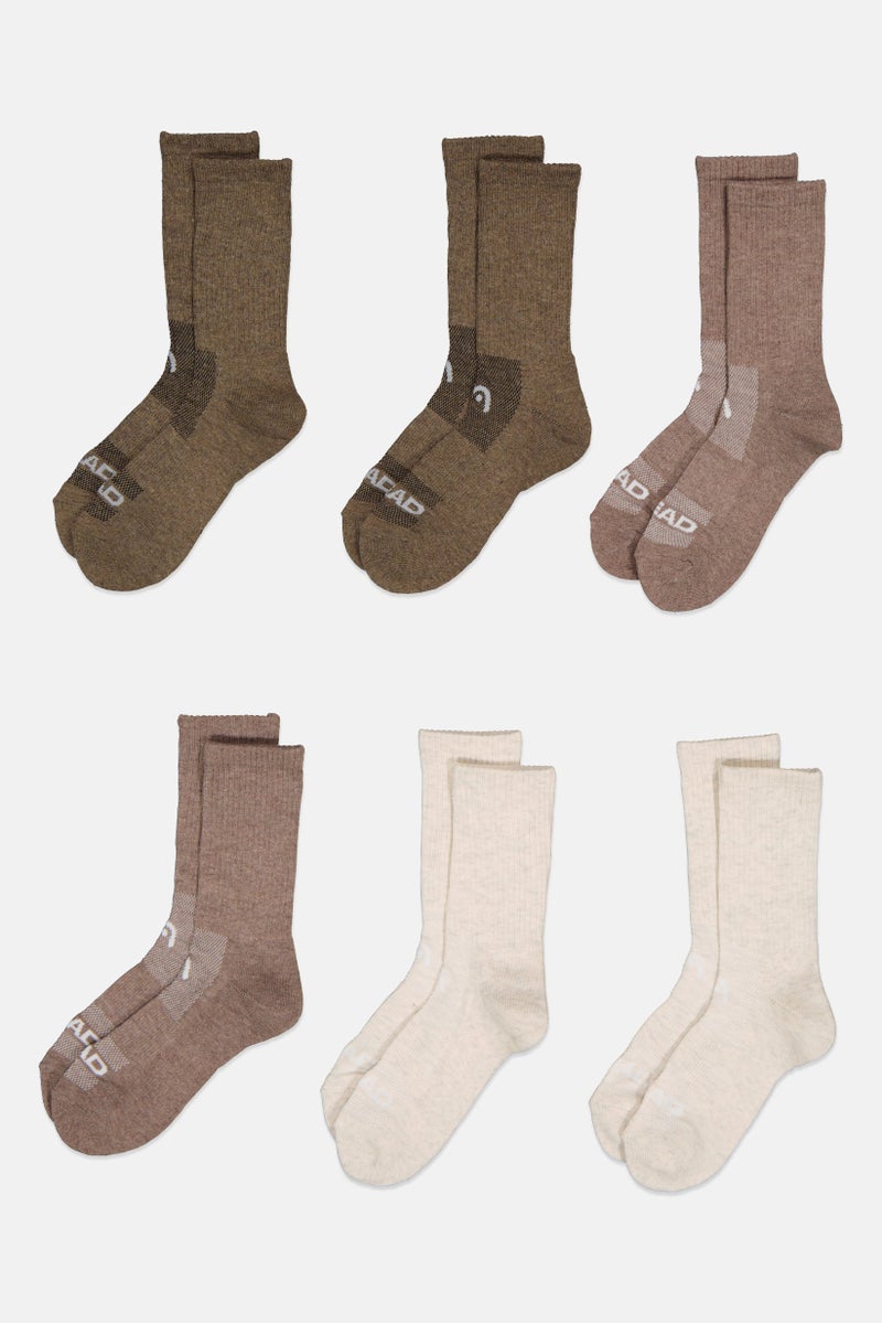 HEAD Women 6 Pair Brand Logo Crew Socks, Multicolor - Image 3