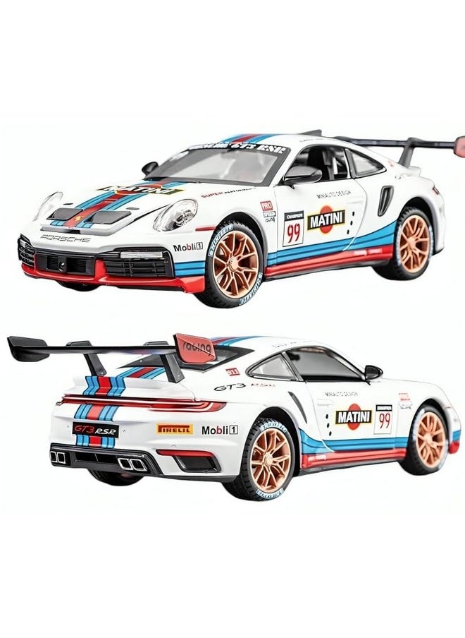 Sky Tech Sky Tech® Porsche 911 GT3 RS RSR Turbo S 1:32 Scale Model Car Exclusive Alloy Metal car Pull Back Die-cast Car Metal Toy car with Openable Doors Light Music Best Gifts Toys Kids【Colors as Per Stock】  - Image 1