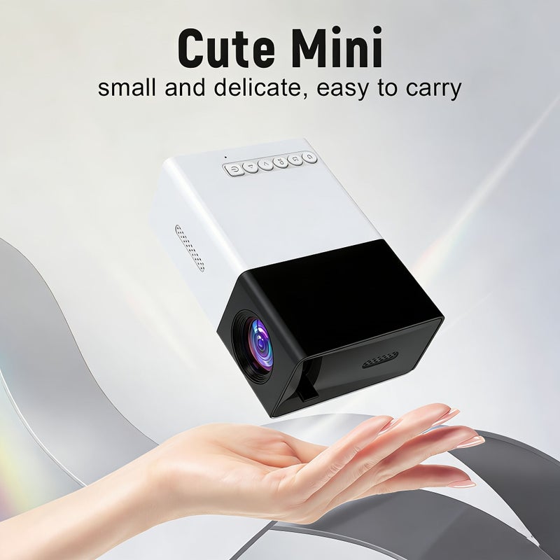 Black And White 1080P Portable Projector with Remote Control USB Home Theater - Image 5