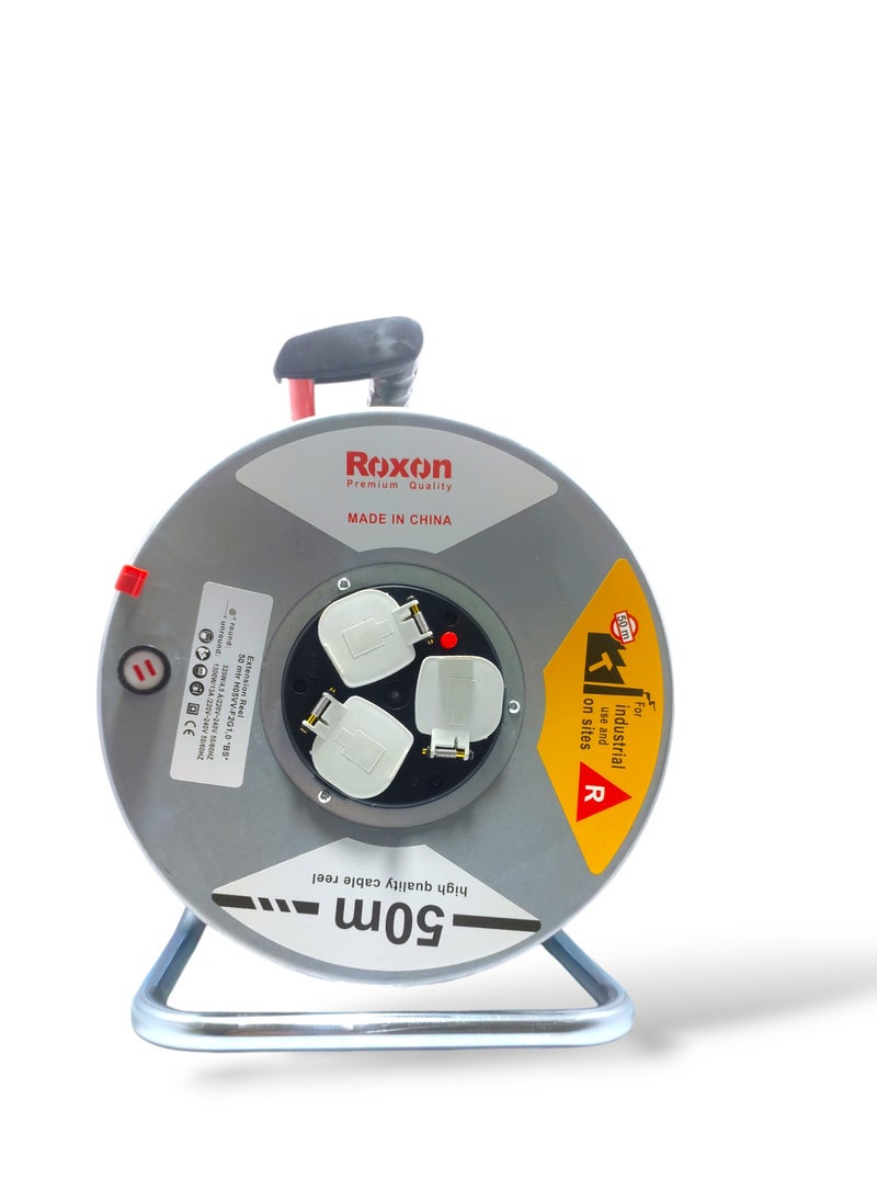 Roxon Extension Cable Reel Silver 50-Meter  - Image 1