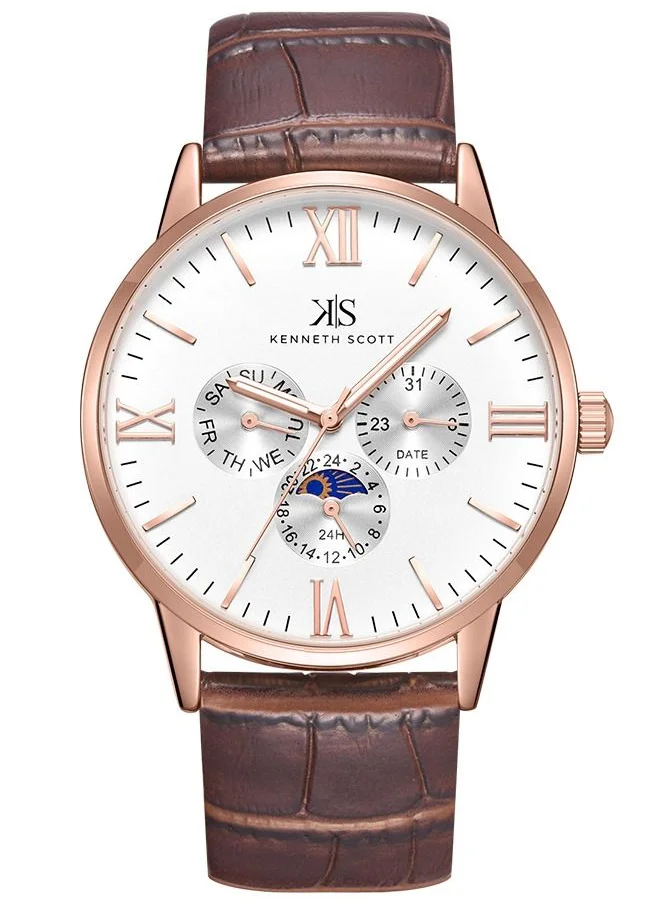 KENNETH SCOTT Kenneth Scott Men's White Dial Analog Watch - K22107-KLDW