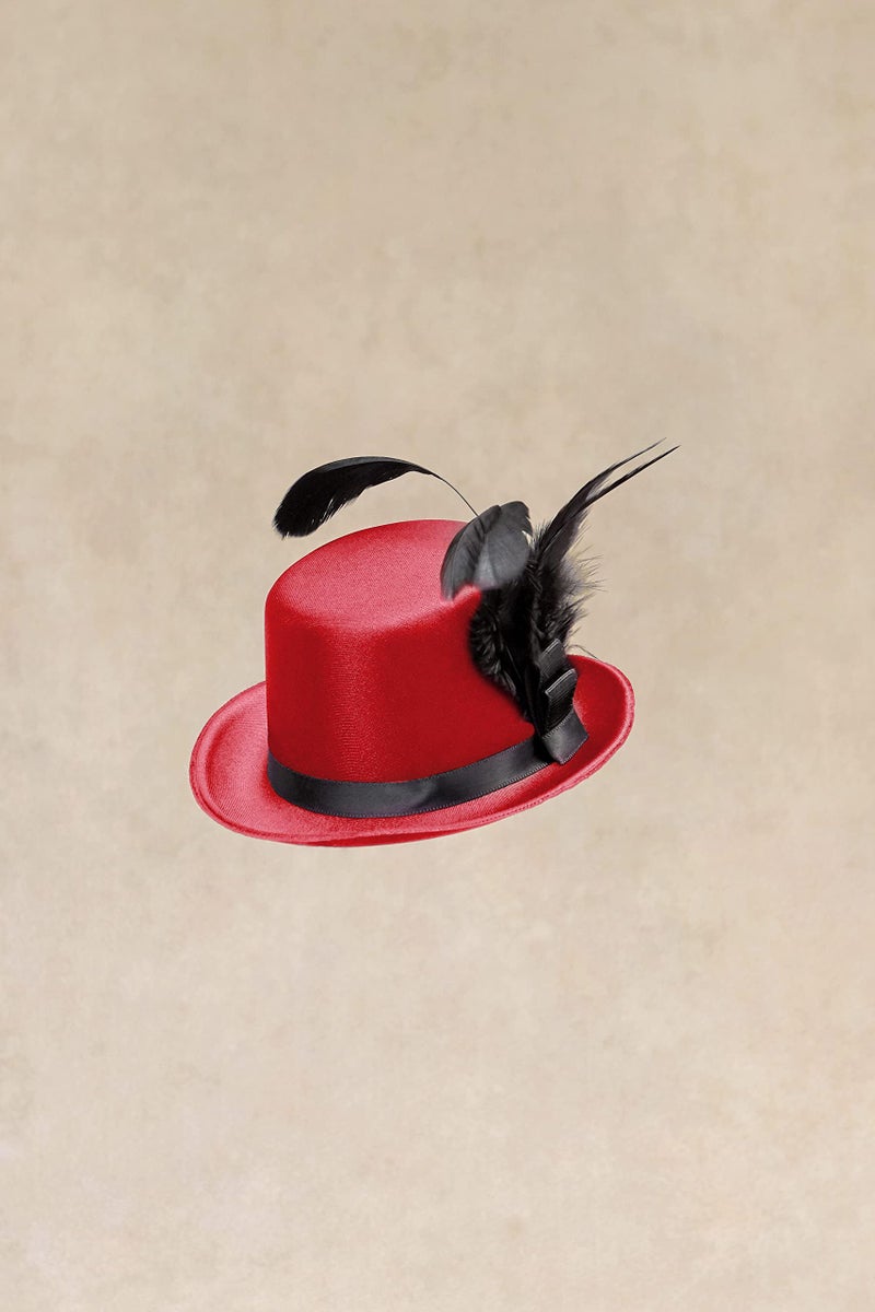 BABEYOND Mini Top Hat Fascinator Headband Feather Top Hat for Derby Tea Party - Image 2